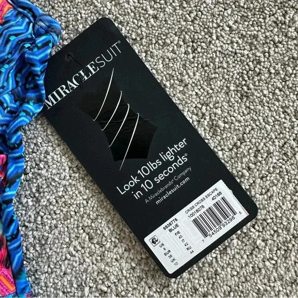 Miraclesuit Blue and Pink One Piece Swimsuit - Picture 7 of 7